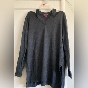 Vince Camuto Charcoal V-Neck Sweater for Women